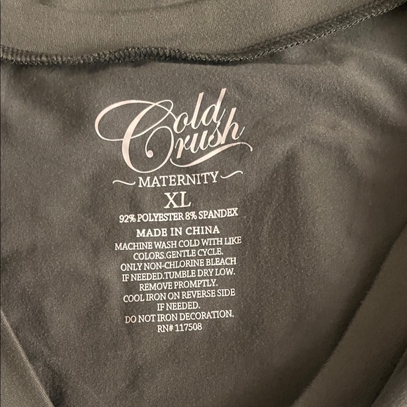 Cold Crush Maternity Charcoal V-Neck Tee with Inspirational Text - Picture 2 of 3